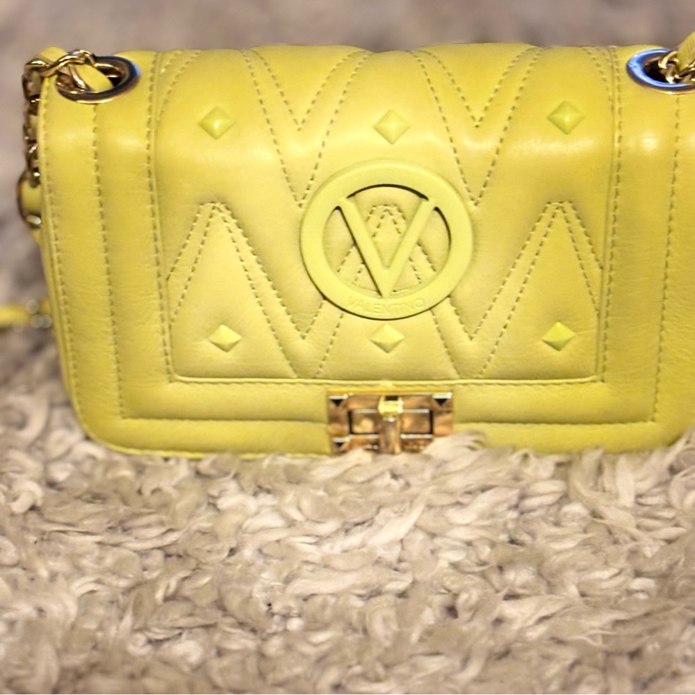Yellow Designer Quilted Shoulder Bag